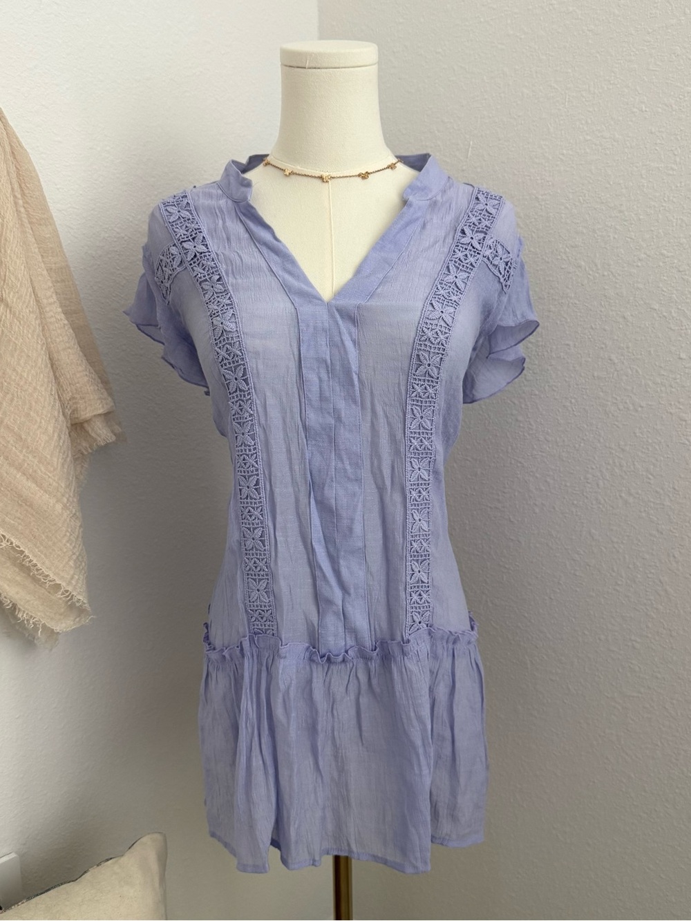 Indigo Rose Lavender Boho Lace Peasant Tunic Top Plus Size 2X Cottagecore